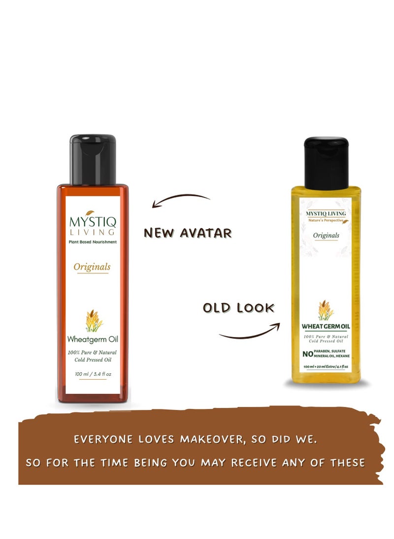 Mystiq Living Wheat Germ Oil for Hair Growth, Skin & Body Care - 50 ML | Cold Pressed, 100% Pure & Natural