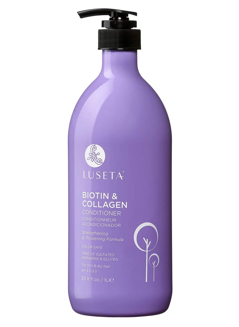 Luseta Biotin & Collagen Conditioner Thickening for Hair Loss & Fast Hair Growth - Infused with Argan Oil to Repair Damaged Dry Hair - Sulfate Free Paraben Free 33.8oz