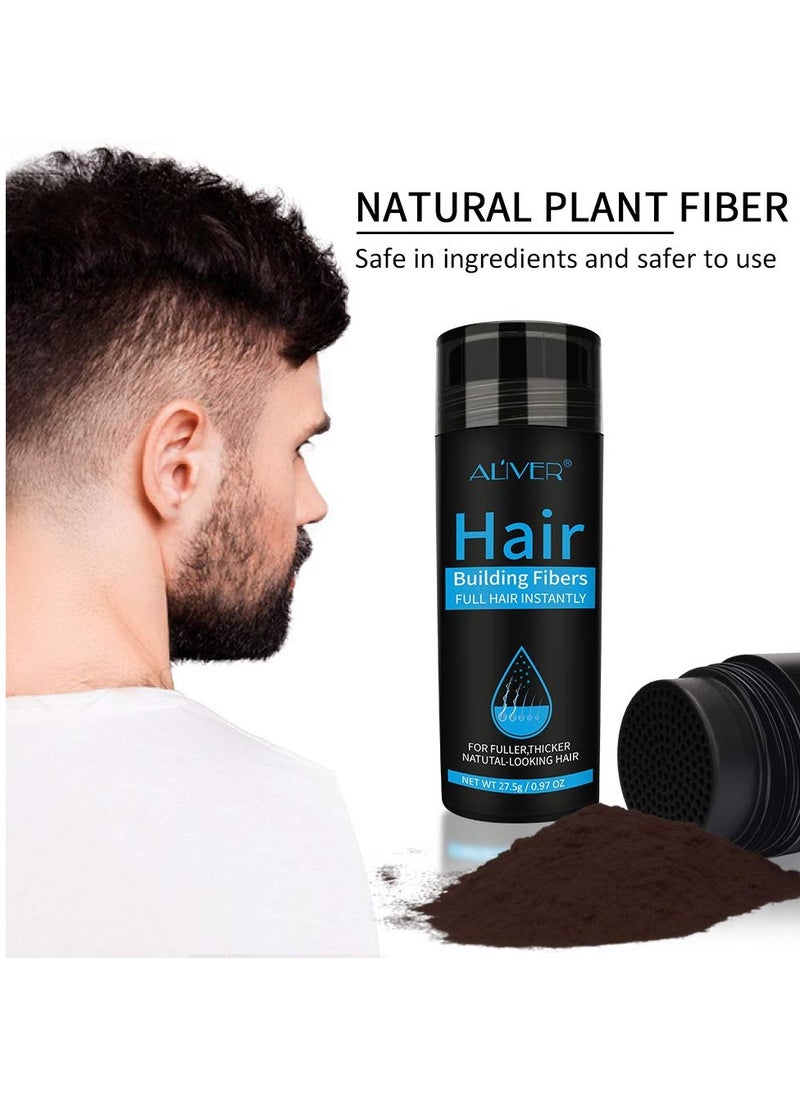 Hair Building Fibers, Hair Thickening Fibers for Thinning Hair & Bald Spots Thicker Fuller Hair in 15 Seconds Suitbable for Man and Woman 0.97Oz (Dark Brown)