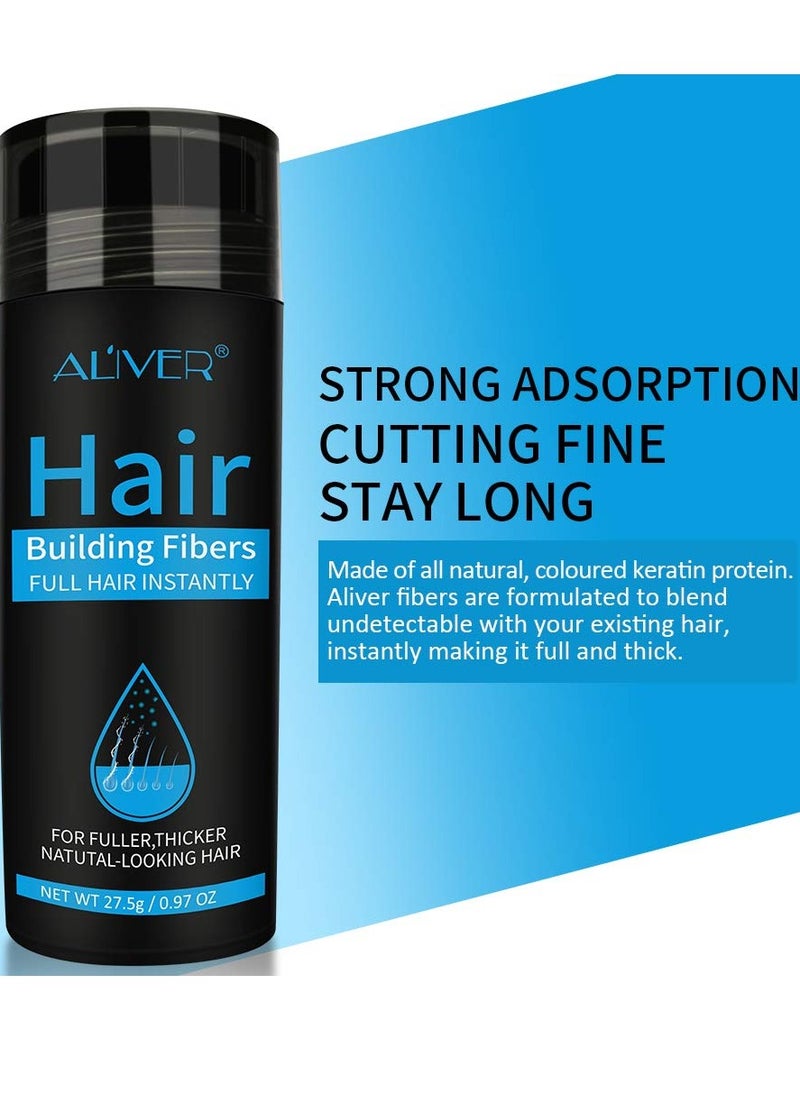 Hair Building Fibers, Hair Thickening Fibers for Thinning Hair & Bald Spots Thicker Fuller Hair in 15 Seconds Suitbable for Man and Woman 0.97Oz (Dark Brown)