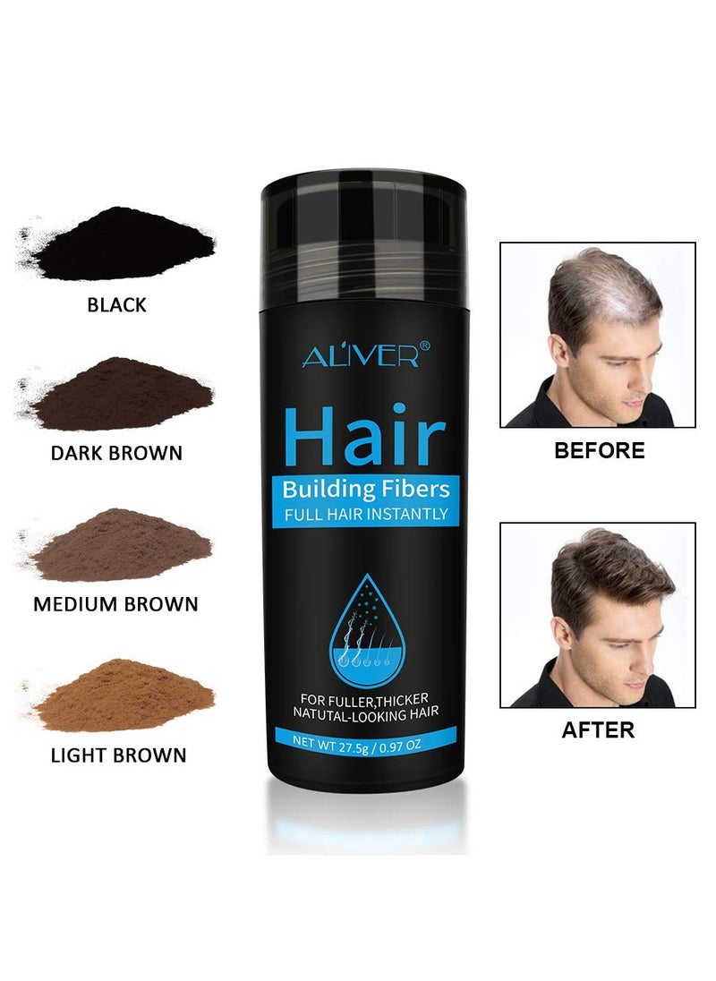 Hair Building Fibers, Hair Thickening Fibers for Thinning Hair & Bald Spots Thicker Fuller Hair in 15 Seconds Suitbable for Man and Woman 0.97Oz (Dark Brown)