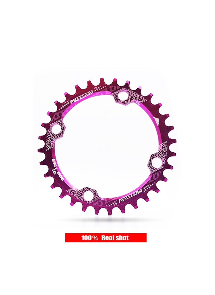 MOTSUV positive and negative tooth disc tooth disc mountain bike single disc 104BCD disc ellipse 32/34/36/38Purple Purple