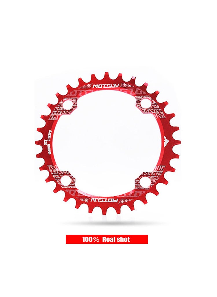 MOTSUV positive and negative tooth disc tooth disc mountain bike single disc 104BCD disc ellipse 32/34/36/38Red Red