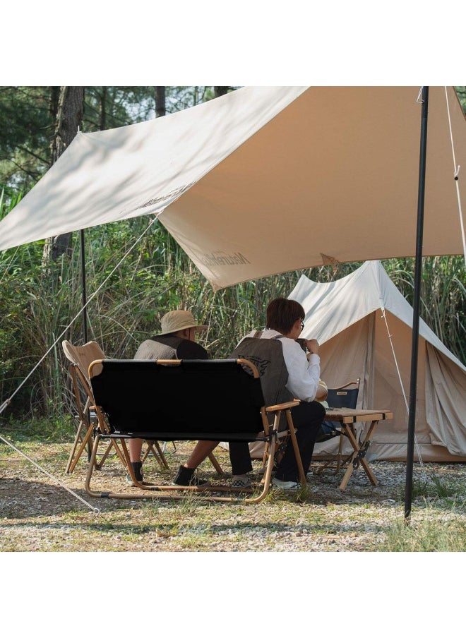 Outdoor Folding Double Chair | Camping Chair | Black | Portable, Lightweight, And Foldable Design | Supports Up To 265 Lbs