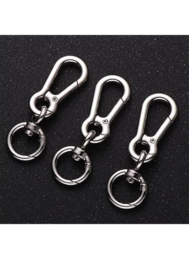 3pcs Keychain for Crafts Shoulder Strap Buckles Dog Leash Clip Small Carabiner Clip pet Buckle Keyring Ring Spring snap Hooks for Keychain Accessories Spring Coil Round Tail