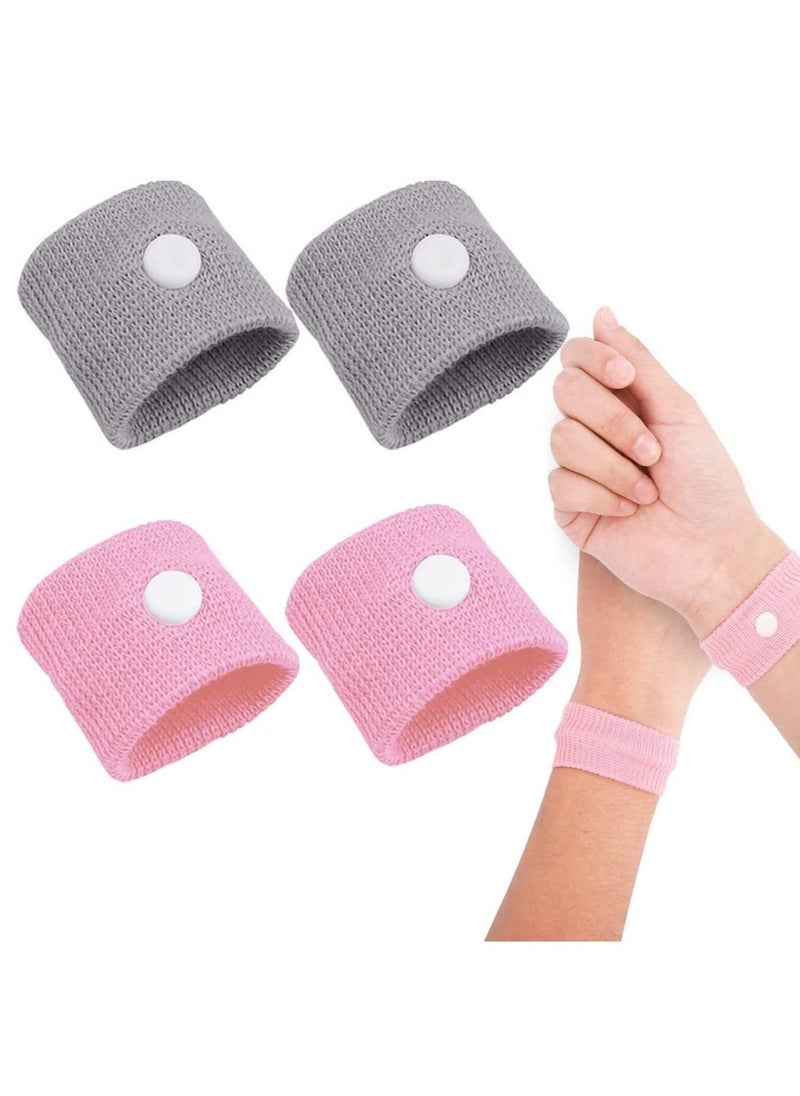 Motion Sickness Relief Wristbands Travel Acupressure Nausea Band Anti Car Sea Morning Bands for 2 Pairs