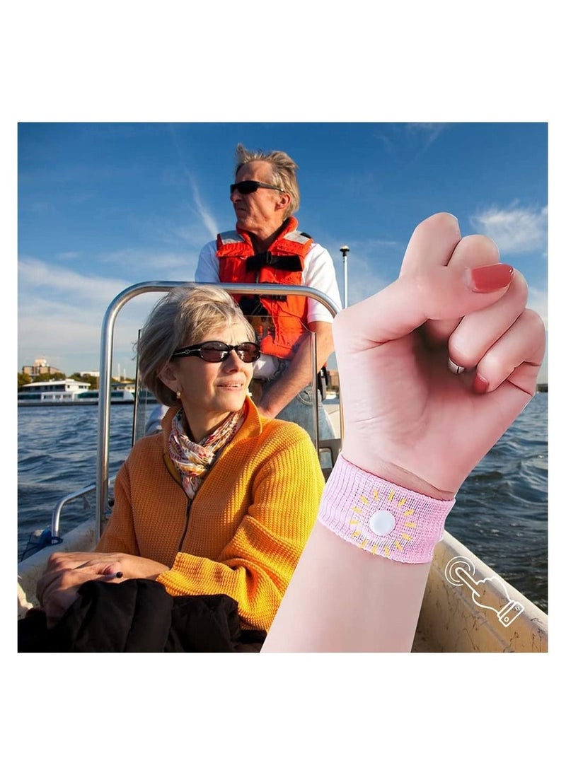 Motion Sickness Relief Wristbands Travel Acupressure Nausea Band Anti Car Sea Morning Bands for 2 Pairs