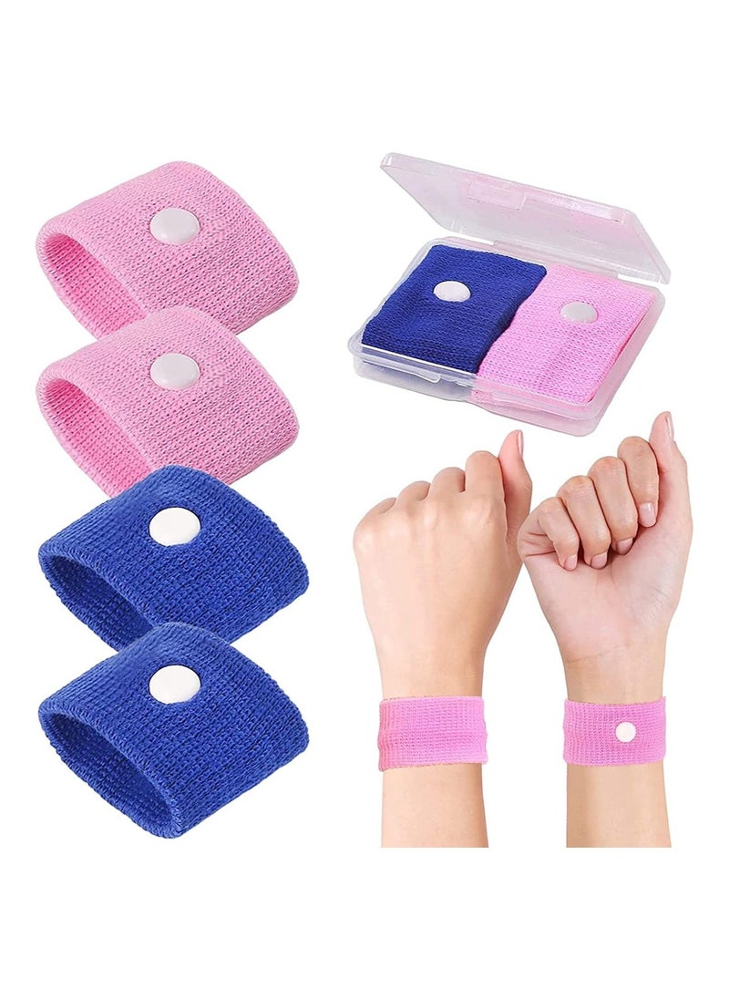 Motion Sickness Relief Wristbands Travel Acupressure Nausea Band Anti Car Sea Morning Bands for 2 Pairs