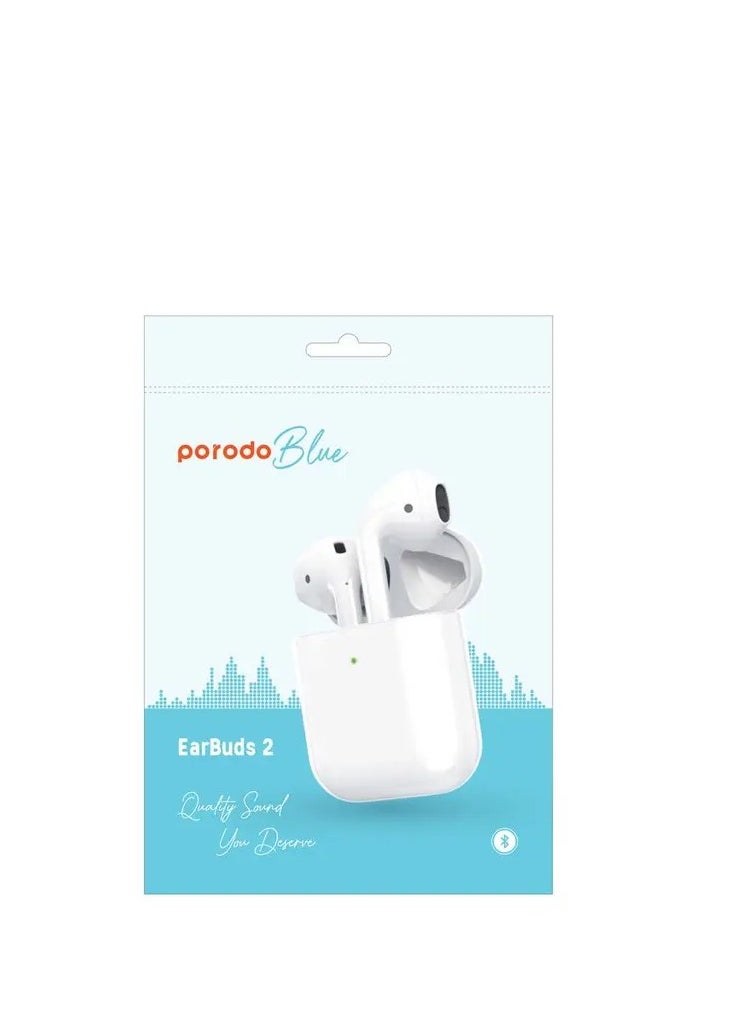 Deep Bass Wireless Earbuds 2, 20H Total Working Time, Wireless Charging, Independent Earbuds, Touch Control, Connectivity with Bluetooth 5.0, One-Step Pairing - White