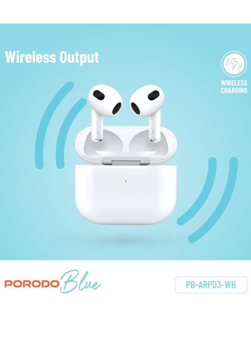 Deep Bass Wireless Earbuds 3 / 20H Total Working Time / Independent Earbuds / Wireless Charging / Touch Control / Bluetooth 5.2 Connectivity - White