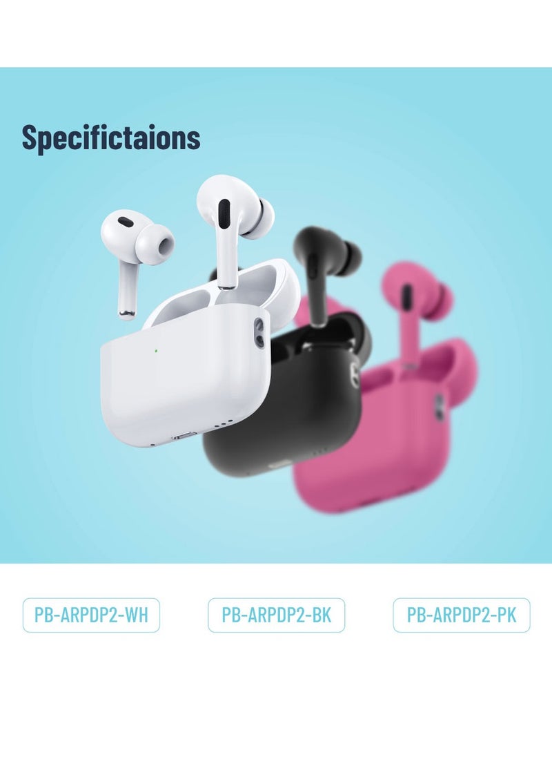 Earbuds Pro 2 With Swipe Volume Wireless Charging, 20H Total Working Time, Independent Earbuds, Touch Control, Bluetooth/Wireless Connection Type, Deep Bass - White