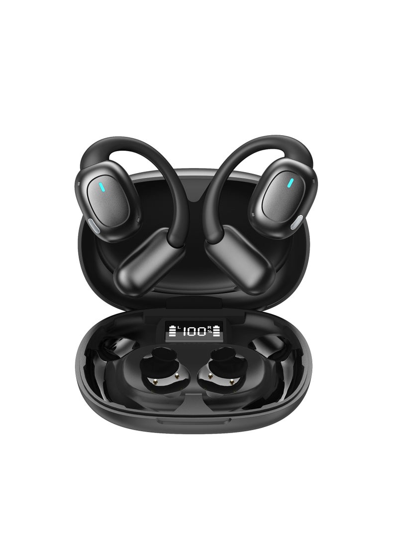 Open-Ear OWS Bluetooth Earbuds IPX7 Sports Black