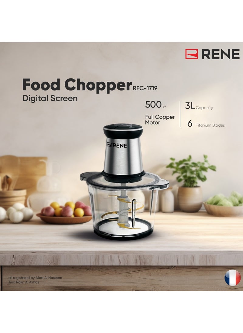 Food chopper with digital screen