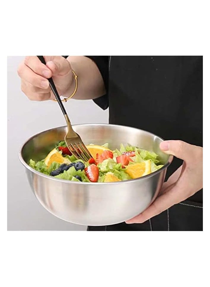 Set of 3 Stainless Steel Mixing Bowls Set,Kitchen Nesting Bowl,Salad Bowl Set,Stackable & Space Saving, for Serving, Salad, Marinating