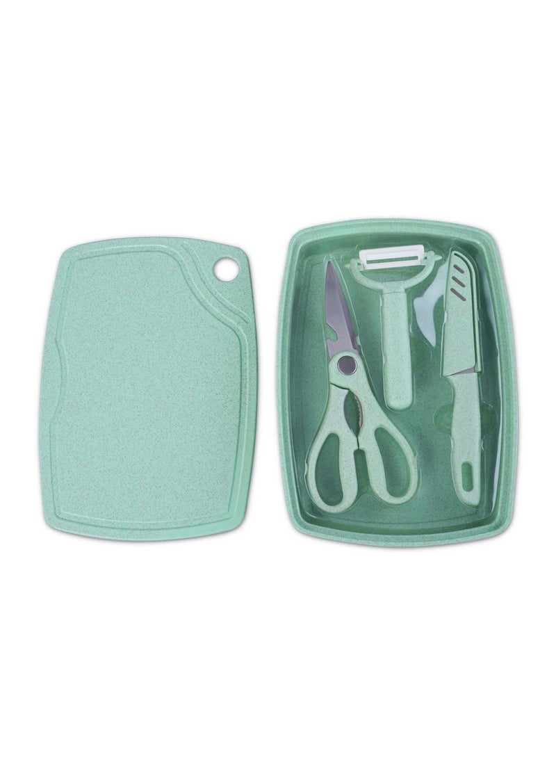 4 - Pieces Derin Kitchen Knife Set - Green