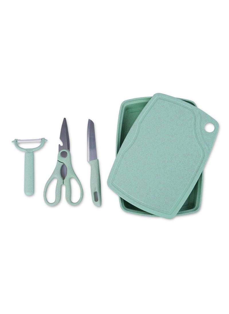 4 - Pieces Derin Kitchen Knife Set - Green