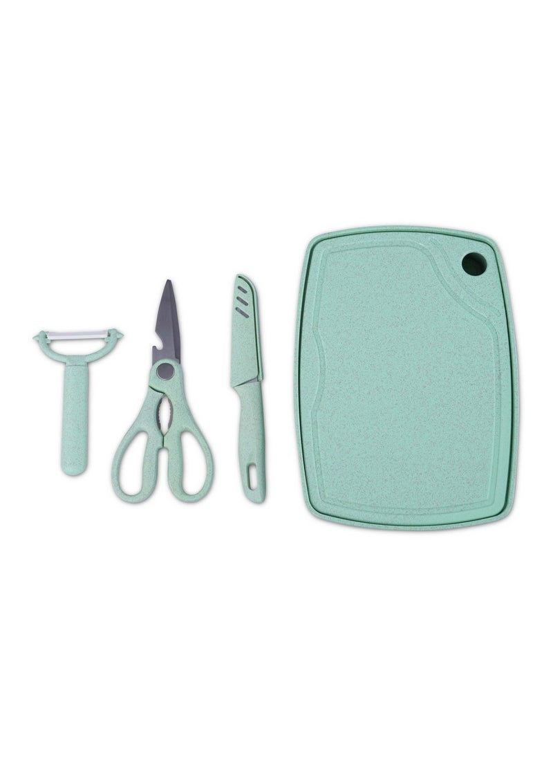 4 - Pieces Derin Kitchen Knife Set - Green