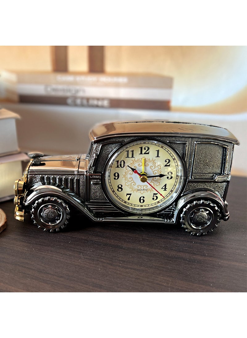 Vintage Car Alarm Clock Series CH555 Retro Nostalgic B style black gold monochrome