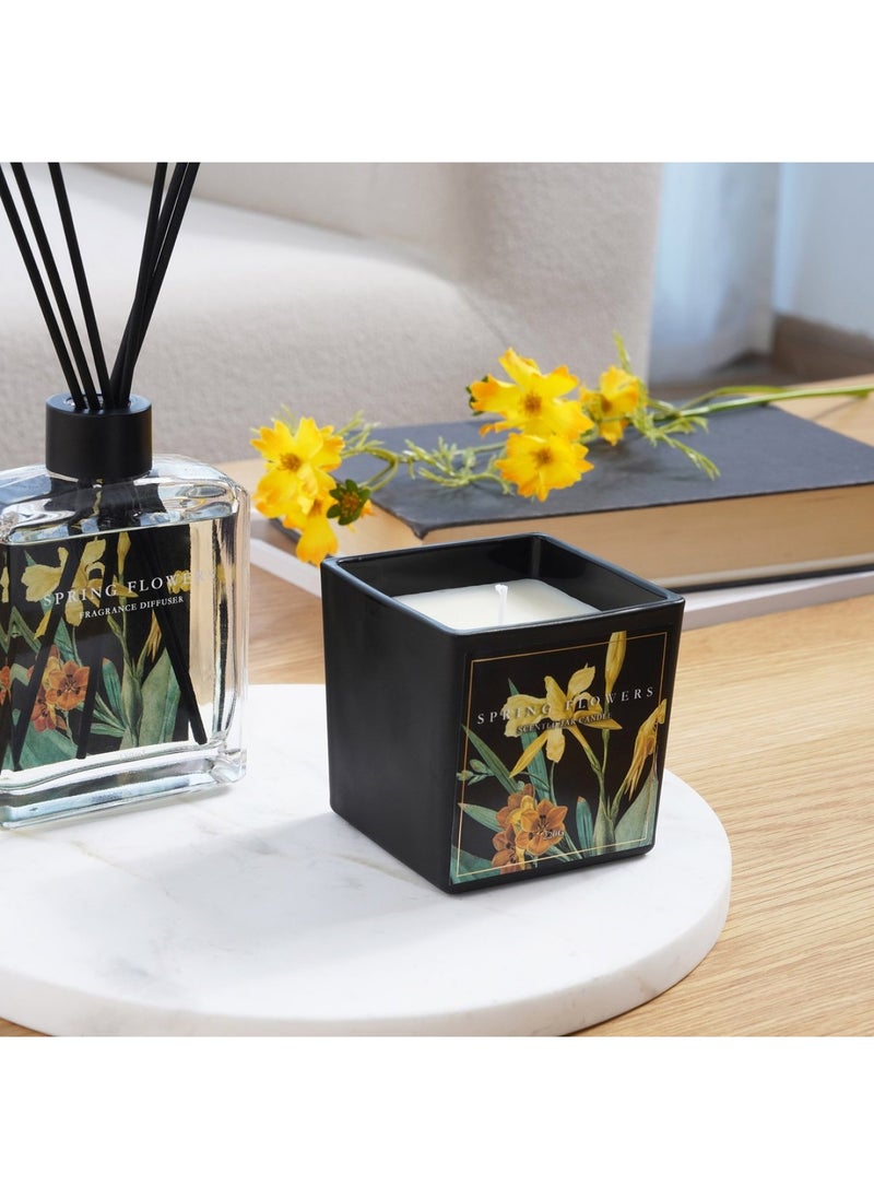 Botany Spring flowers Black Scented Jar candle 220gm- 28 Hrs