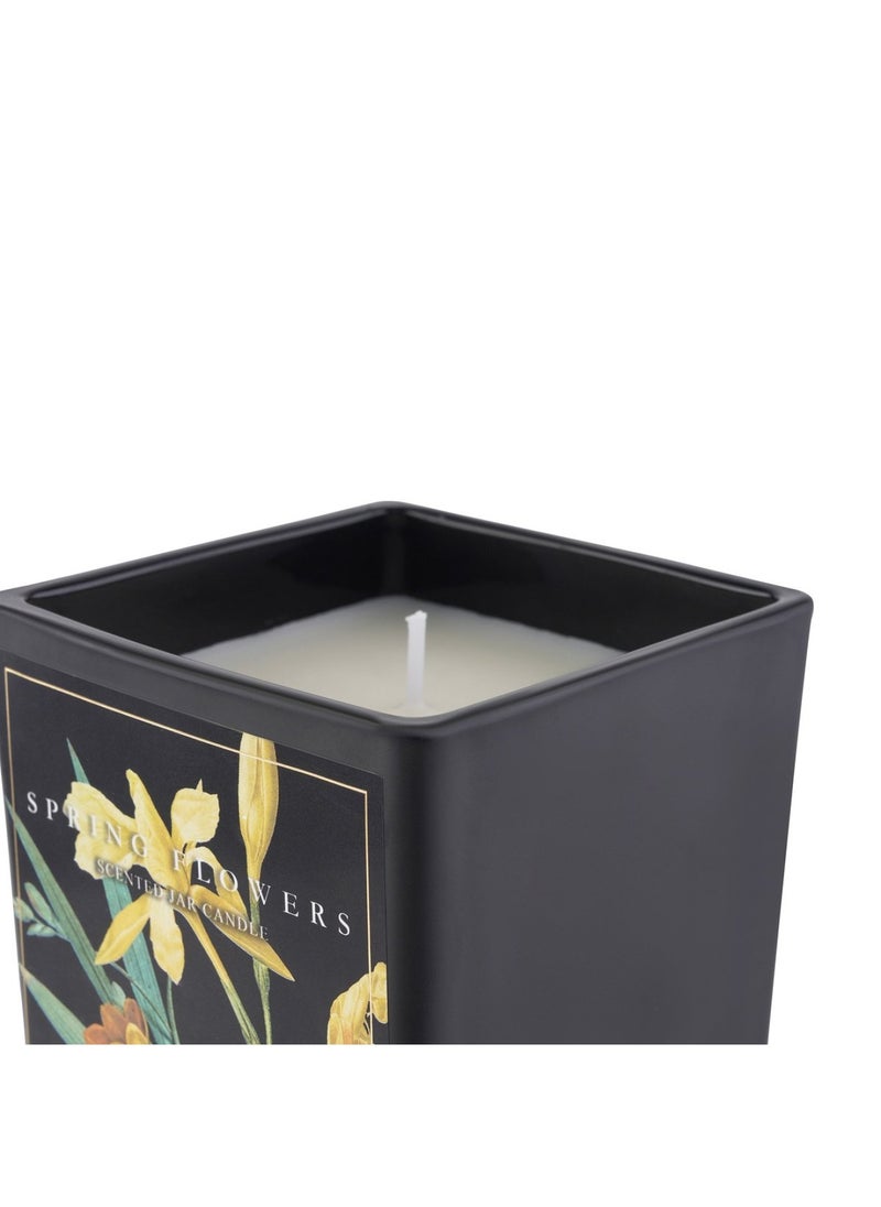 Botany Spring flowers Black Scented Jar candle 220gm- 28 Hrs