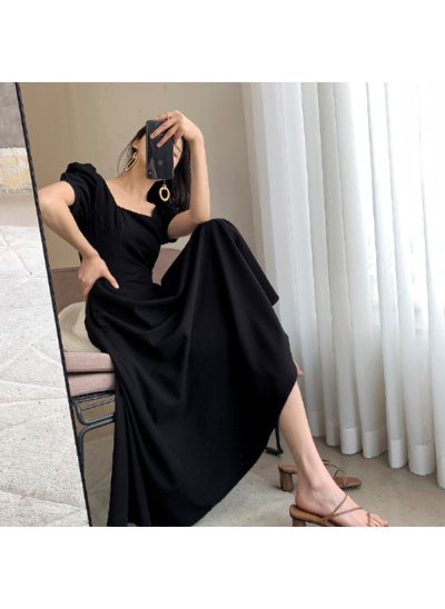 2024 Summer Hepburn Style Tea Dress for Women Black