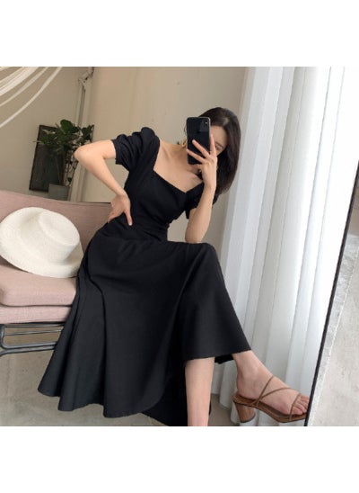 2024 Summer Hepburn Style Tea Dress for Women Black