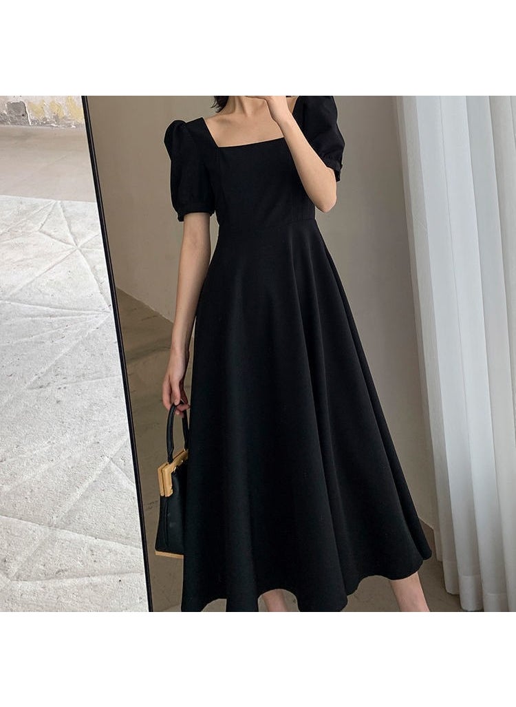 2024 Summer Hepburn Style Tea Dress for Women Black