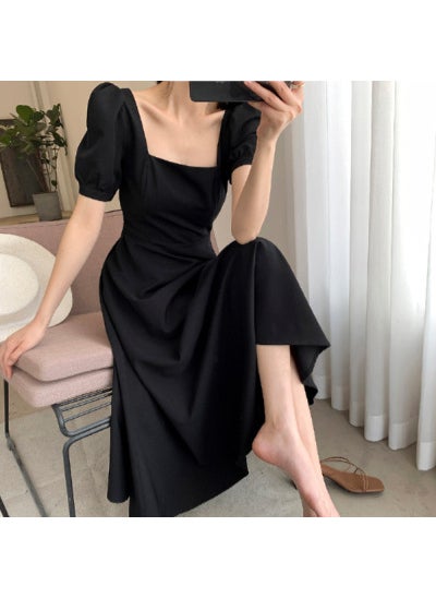 2024 Summer Hepburn Style Tea Dress for Women Black