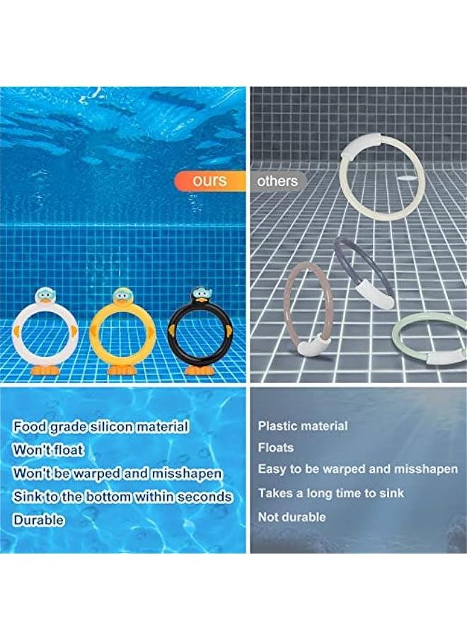 Diving Rings Pool Diving Toys for Kids Ages 4-8 Swimming Pool Toys for Kids Ages 8-12 Summer Outdoor Water Toys for Kids Adults Underwater Pool Dive/Swim Training Toy …