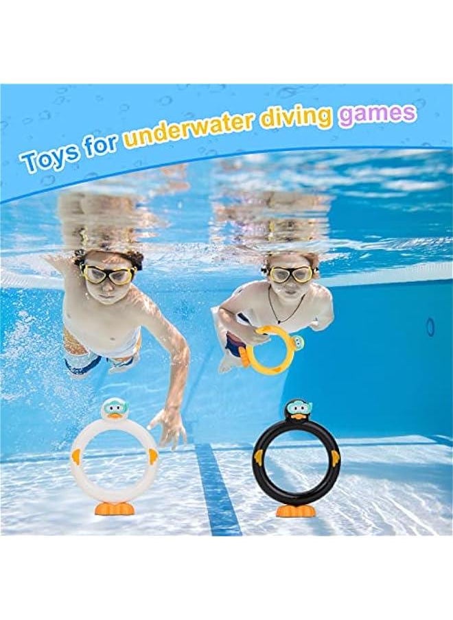 Diving Rings Pool Diving Toys for Kids Ages 4-8 Swimming Pool Toys for Kids Ages 8-12 Summer Outdoor Water Toys for Kids Adults Underwater Pool Dive/Swim Training Toy …