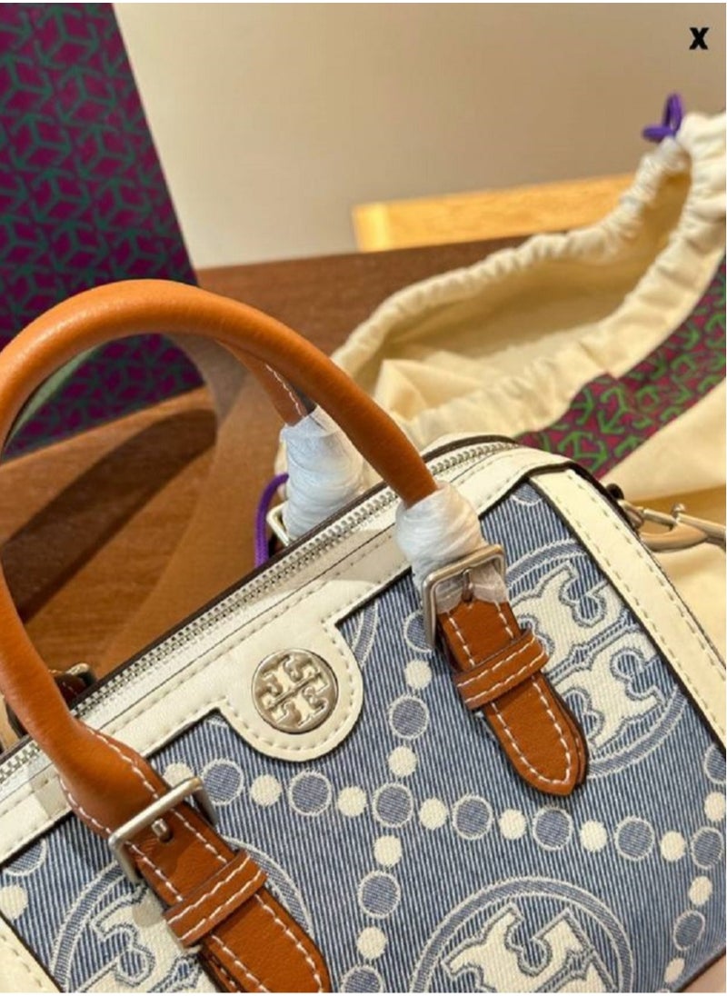 TORY BURCH  T Monogram Jacquard Barrel Bag Big