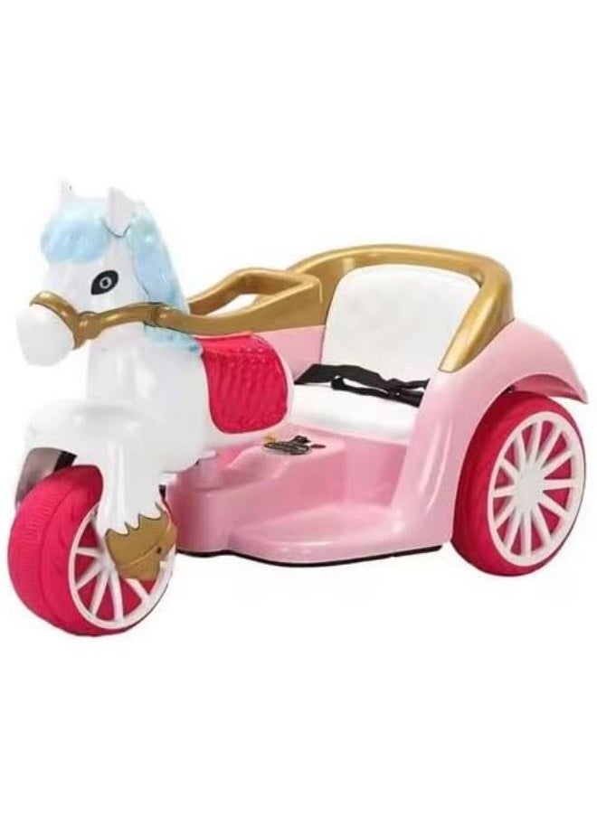 Kids Rideon Carriage With Light and Music - Pink