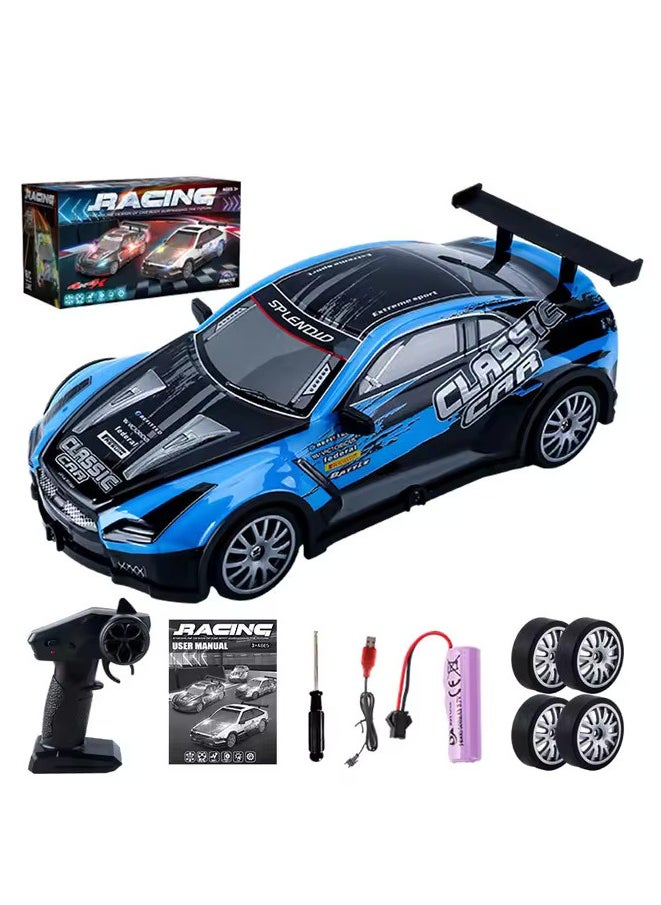 Remote Control Car Racing Vehicle | 1:20 Scale 4WD High-Speed GTR RC Drift Car | 2.4GHz Electric Sport Toy with Extra Tires, LED Lights, 15KM/H Speed | Perfect Gift for Kids & Beginners