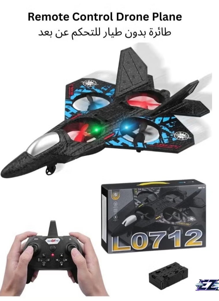 Aeroplane 2.4GHz Remote Controlled Aeroplane L0712 Quadcopter Floating Fighter Plane RC Aeroplane RTF for Beginners, Children and Adults, APlane Toy with Coloured Lights USB Charging