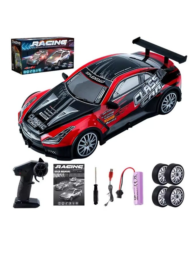 Remote Control Car Racing Vehicle | 1:20 Scale 4WD High-Speed GTR RC Drift Car | 2.4GHz Electric Sport Toy with Extra Tires, LED Lights, 15KM/H Speed | Perfect Gift for Kids & Beginners