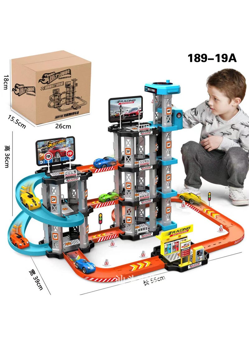 Kids DIY Race Track Toy Set With Garage and LauncherRail car [78pcs] e-commerce box Rail car [78pcs] e-commerce box