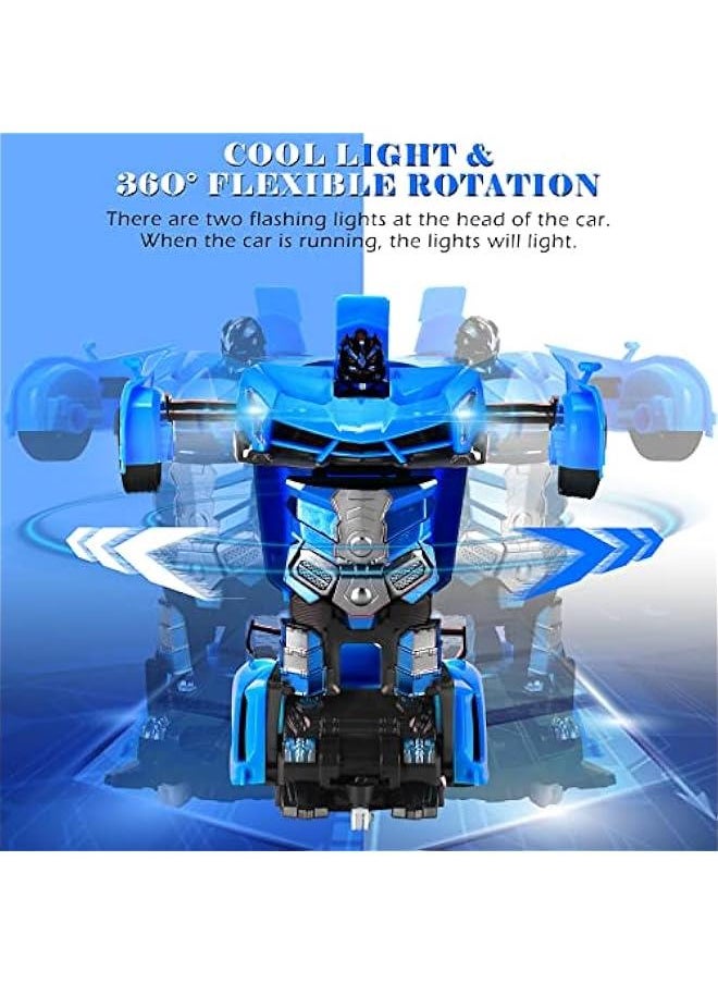 Remote Control Car - Transform Robot RC Cars Contains All Batteries: One-on Deformation and 360 Degree Rotating Drifting, Present  Birthday Gift for Boys/Girls