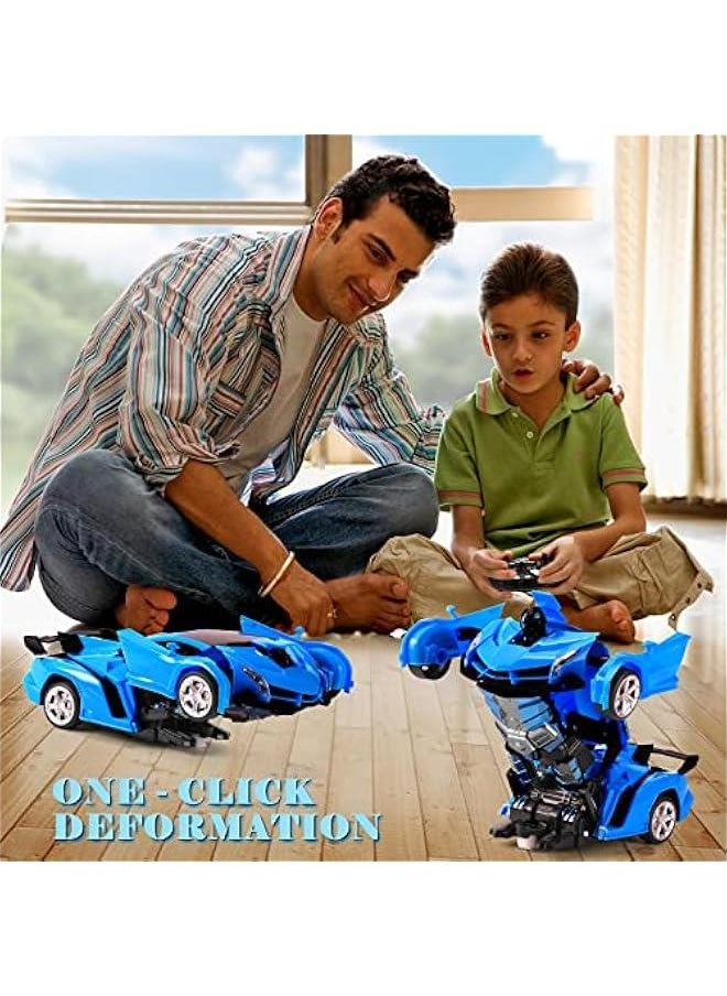 Remote Control Car - Transform Robot RC Cars Contains All Batteries: One-on Deformation and 360 Degree Rotating Drifting, Present  Birthday Gift for Boys/Girls