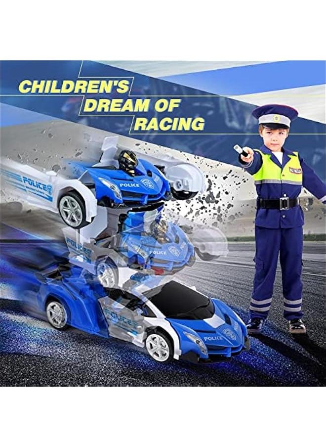 Remote Control Car - Transform Robot RC Cars Contains All Batteries: One-on Deformation and 360 Degree Rotating Drifting, Present  Birthday Gift for Boys/Girls