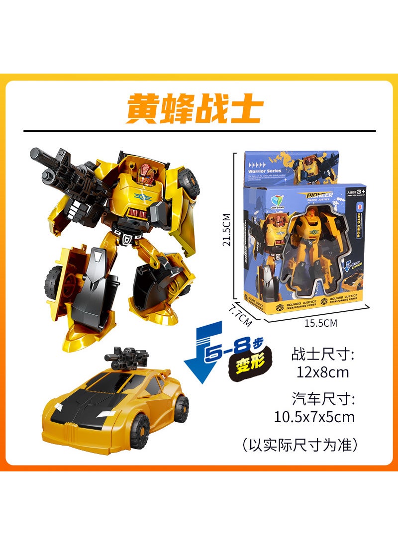 Transforming Bumblebee Robot Toy Car Model for Kids [Boxed] Wasp Warrior