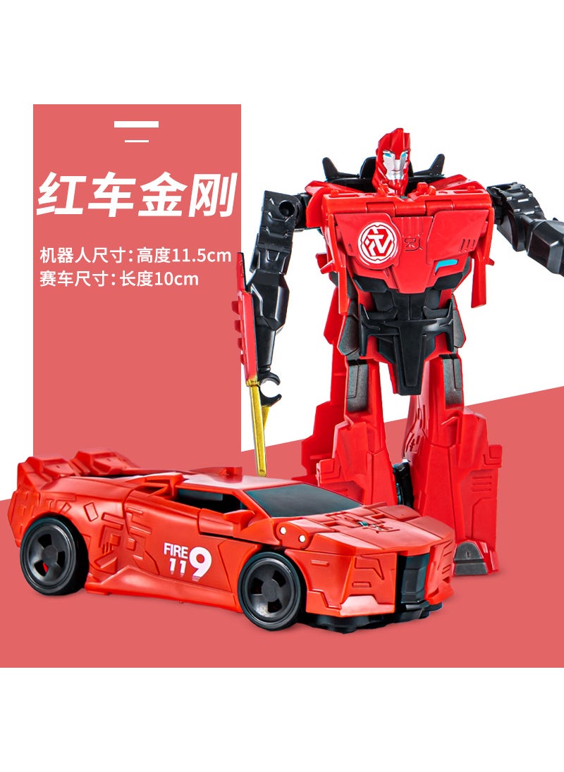 Boys Transformation Robot Dinosaur Car Toy Red car warlord-JY675-C