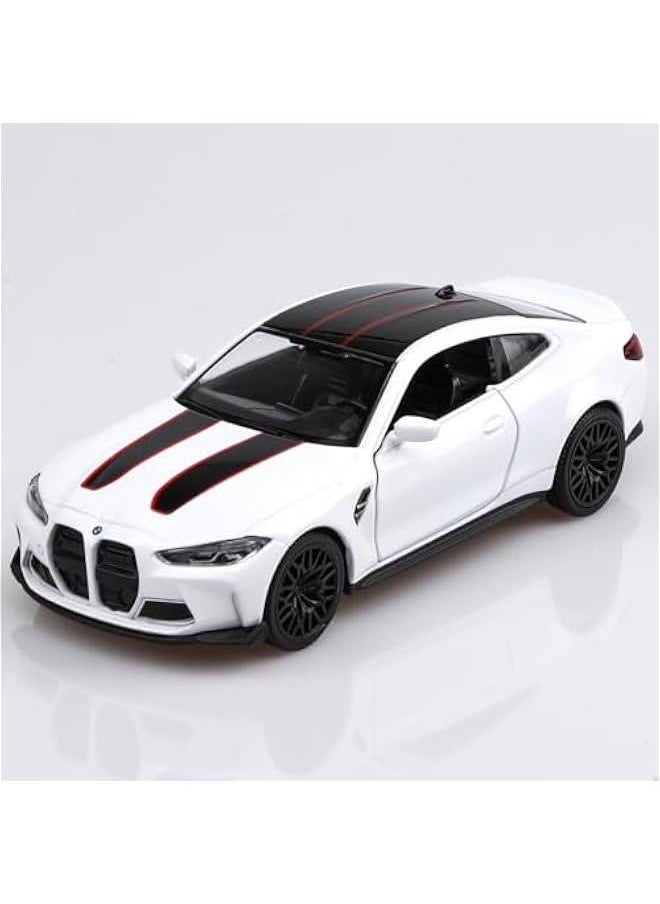 1/36 Scale BMW M4 CSL Diecast Model Cars,Pull Back Vehicles BMW M4 Toy Cars,Cars Gifts for Boys Girls (White)