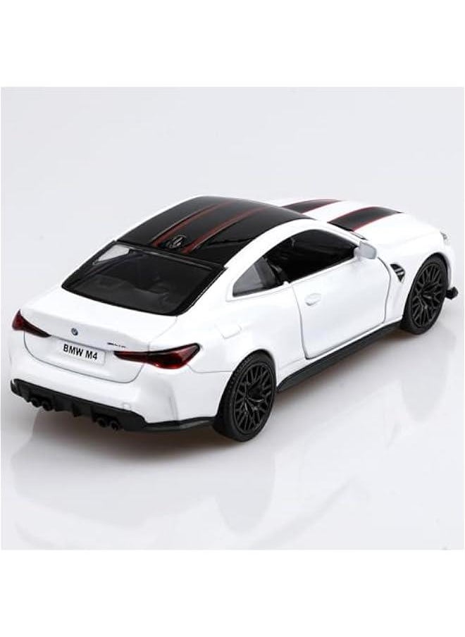 1/36 Scale BMW M4 CSL Diecast Model Cars,Pull Back Vehicles BMW M4 Toy Cars,Cars Gifts for Boys Girls (White)