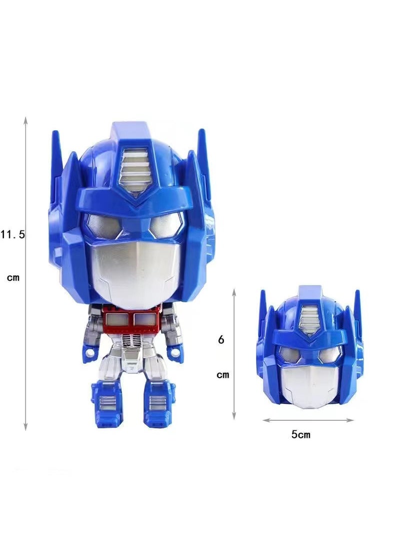 Kids Ultraman Transform Robot Toy Figure Gift Set Blue-Optimus Mecha Warrior [Bag]]