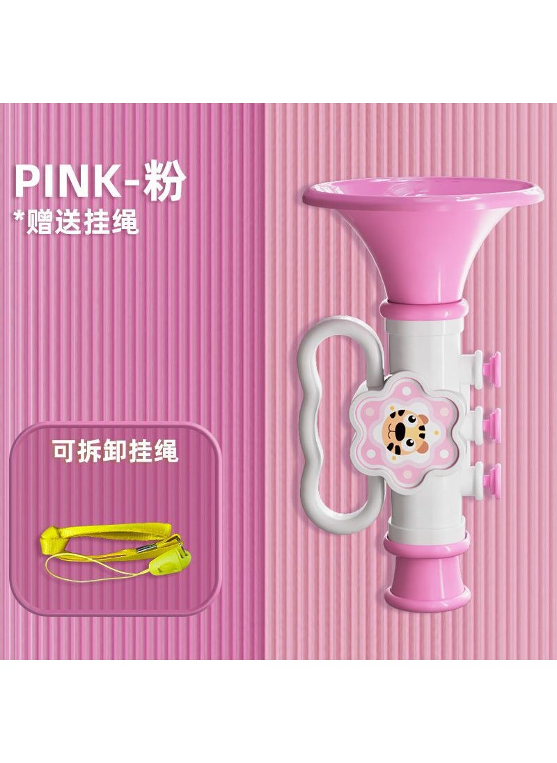 Baby Trumpet Toy with Cartoon Strap Whistle[Pink speaker + lanyard] 1 [Pink speaker + lanyard] 1