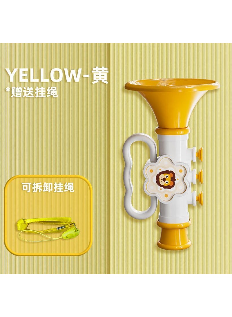 Baby Trumpet Toy with Cartoon Strap Whistle[Yellow trumpet + lanyard] 1 [Yellow trumpet + lanyard] 1