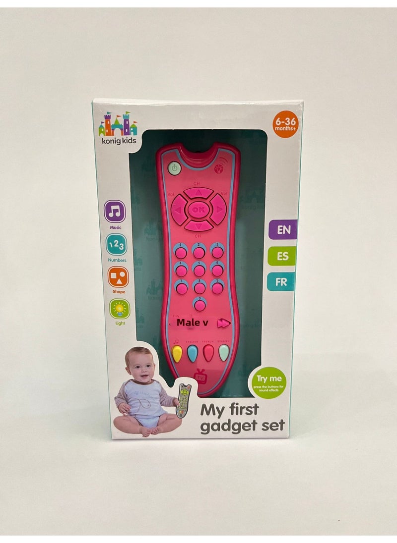 Multilingual Simulation Baby Toy Early Education Remote Pink-window box 145g