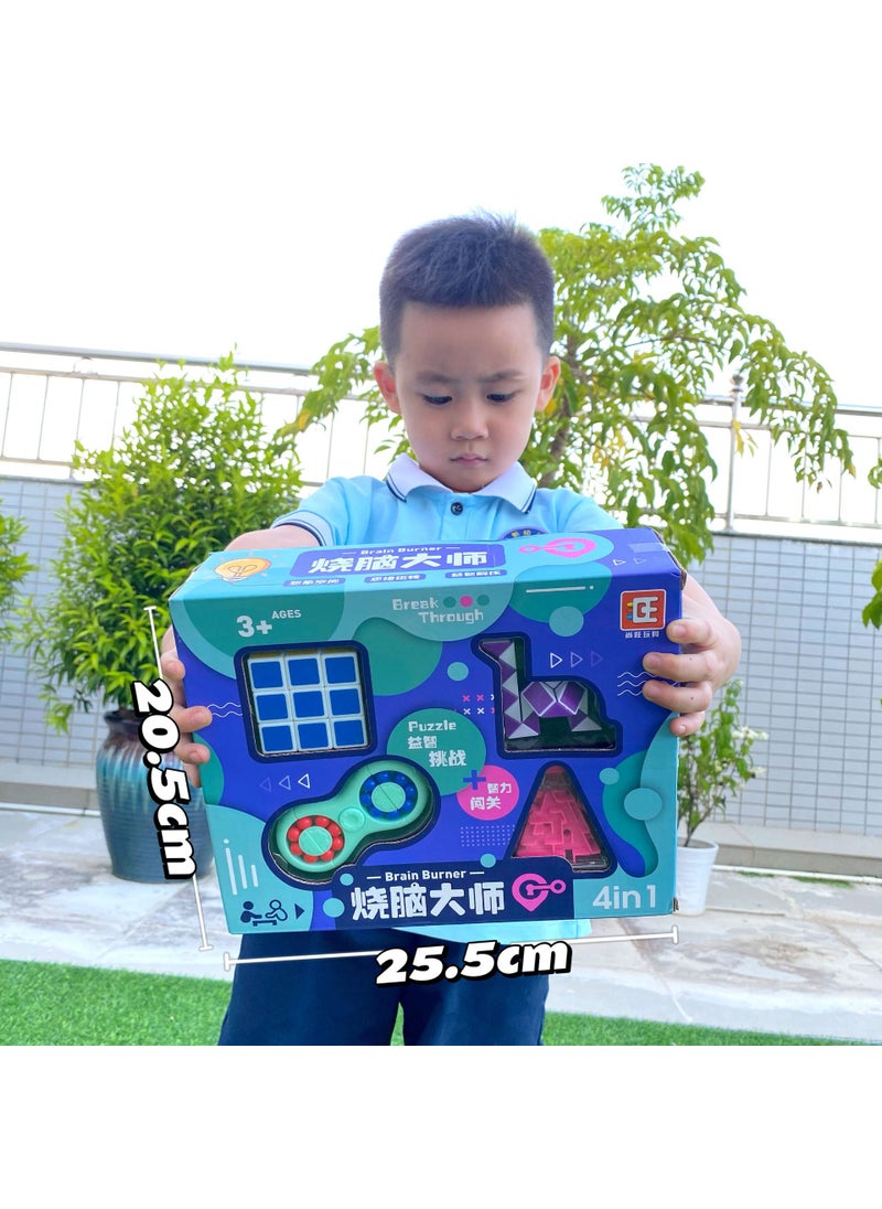 Kids Puzzle Cube Set Educational Toy Gift box Rubik's Cube 4 set 18A