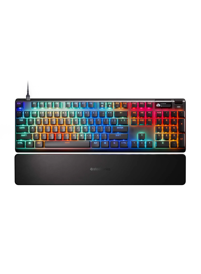 Apex Pro Gen 3 Full Size Mechanical Gaming Keyboard, OmniPoint 3.0 Adjustable HyperMagnetic Switches, Double Shot PBT Keycaps, US English Layout, Wired Connectivity, Black | 64660
