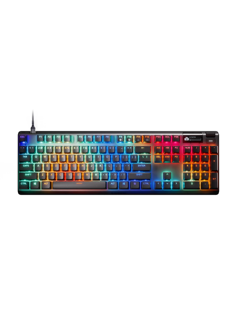Apex Pro Gen 3 Full Size Mechanical Gaming Keyboard, OmniPoint 3.0 Adjustable HyperMagnetic Switches, Double Shot PBT Keycaps, US English Layout, Wired Connectivity, Black | 64660